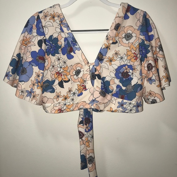 Zara Tops Zara Floral Crop Top Poshmark